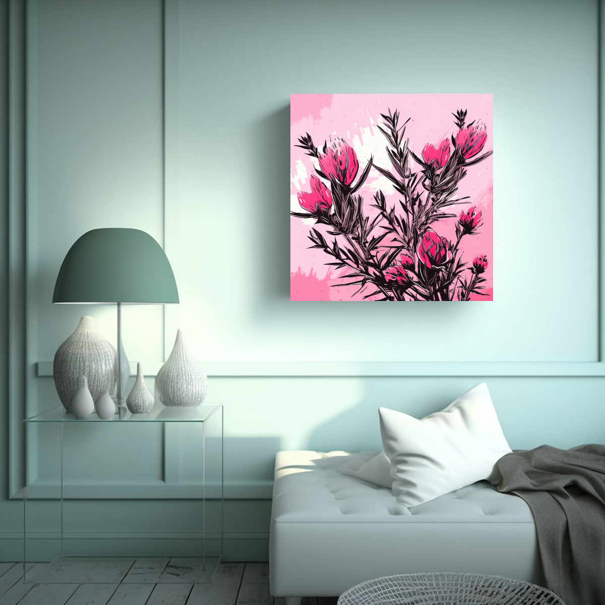 CUADRO PATRÓN INTENSO DE CULTIVO DE HIERBAS DE 90X90 CM - 2