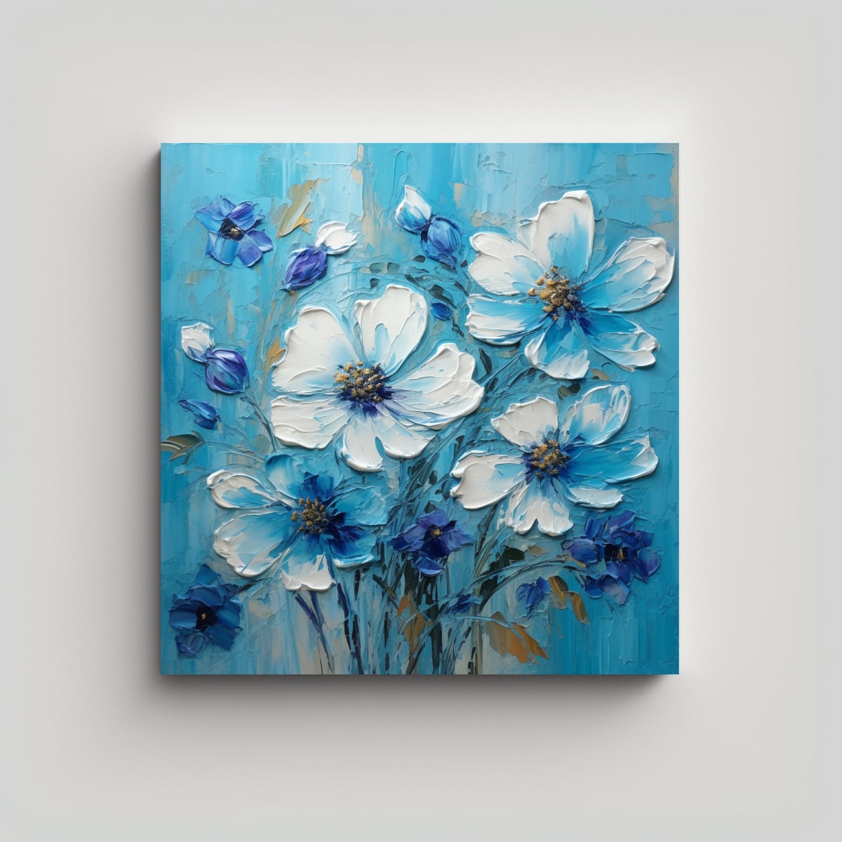 CUADRO COLORES EQUILIBRIO A PINTURA DE FLORES 20X20 CM - 1