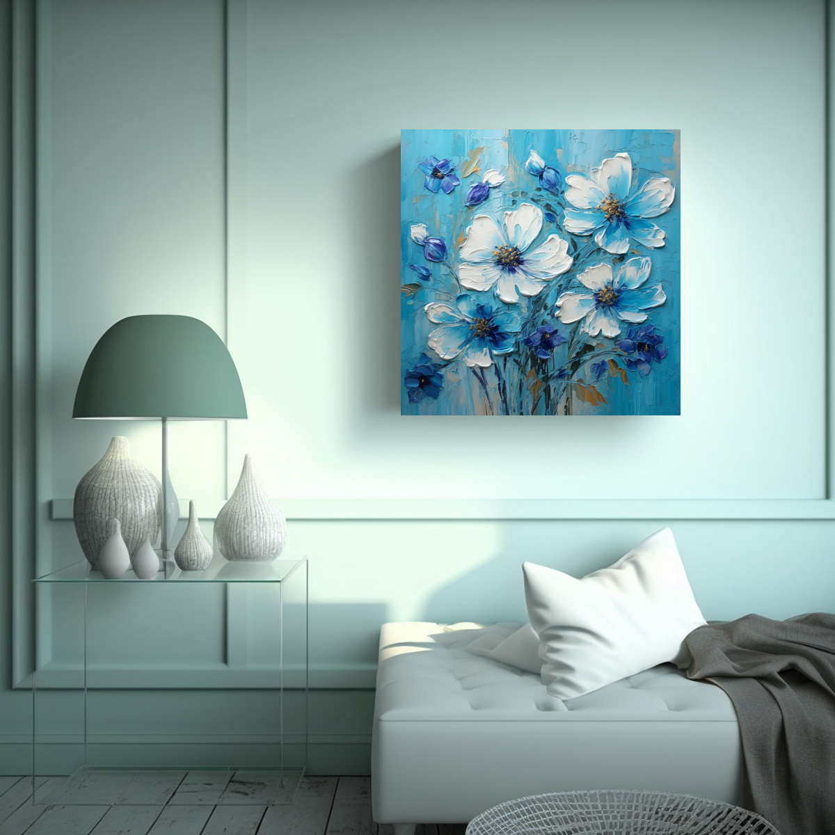 CUADRO COLORES EQUILIBRIO A PINTURA DE FLORES 20X20 CM - 2
