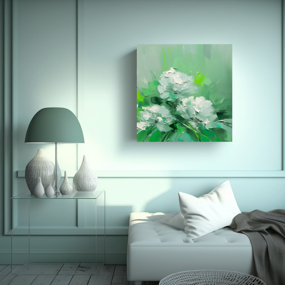 TELA EN BASTIDOR ESTILO GALERÍA EXCLUSIVO FLORES 30X30 CM - 2