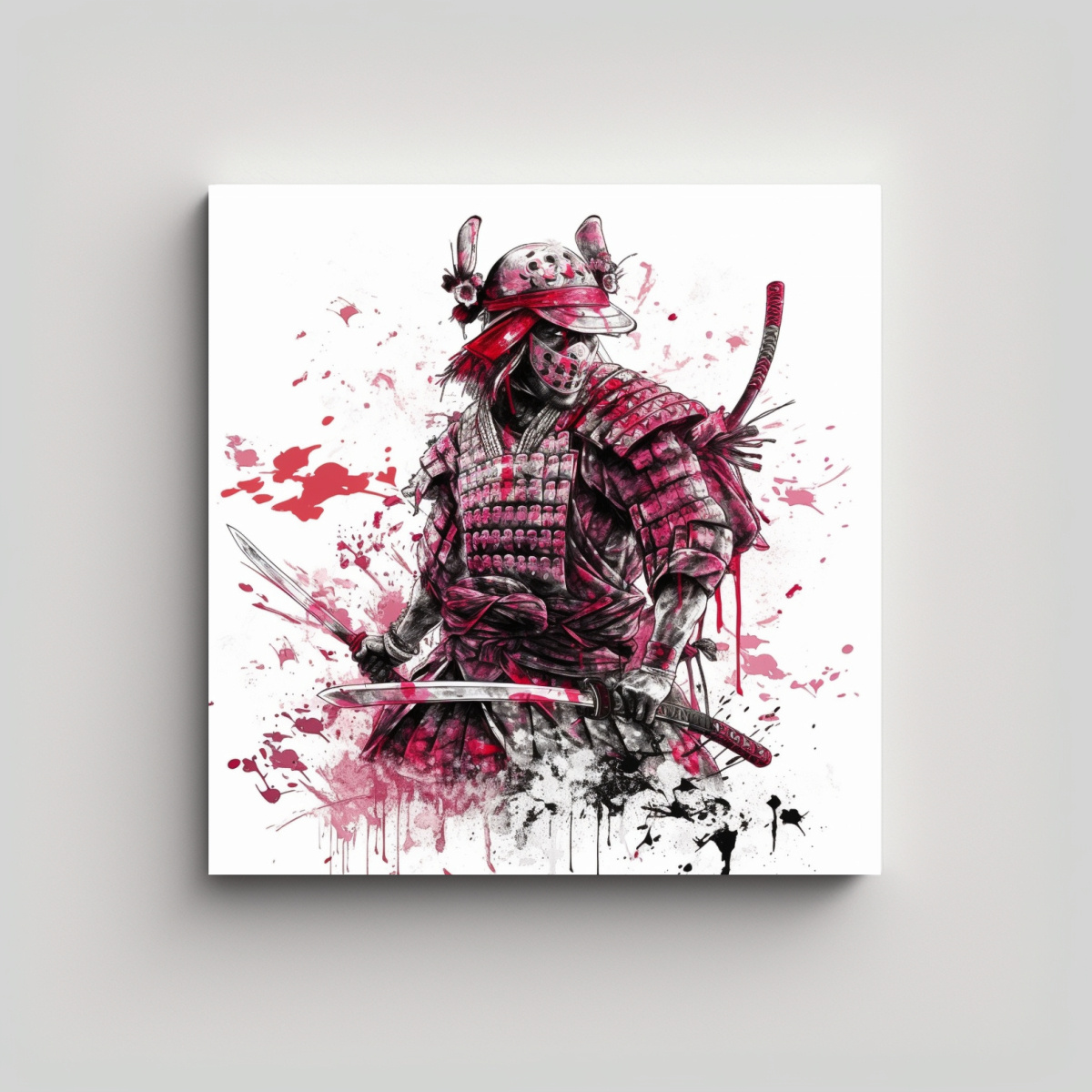 CUADRO DIGITAL DE DISEÑO CLÁSICO DE UN SAMURÁI 40X40 CM - 1