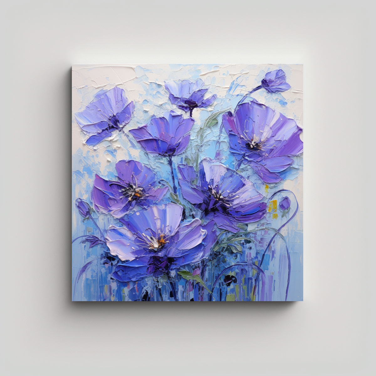PINTURA EN LIENZO VINTAGE DE FLORES EN TONOS 30X30 CM - 1