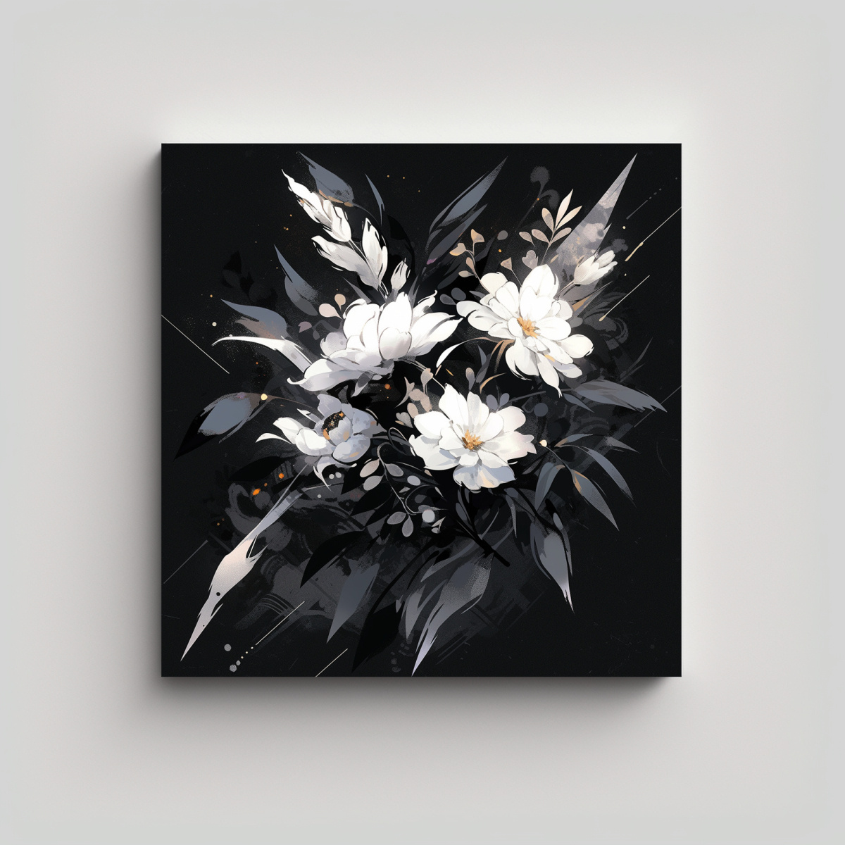 PINTURAS AMBIENTE BLANCO Y NEGRO ESTILO NEONOIR 70X70 CM - 1