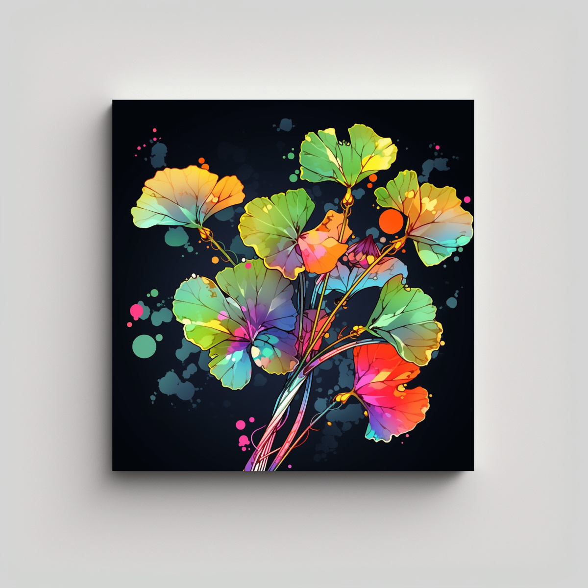 LIENZOS CONTEMPORÁNEOS DE NASTURTIUM EN COLORES 70X70 CM - 1
