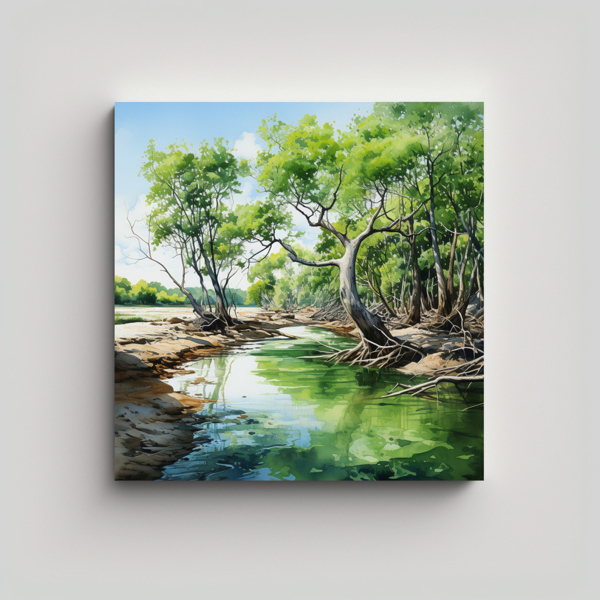 PINTURA ABSTRACTA DE COLORES PARA DECORACIÓN CON 40X40 CM - 1