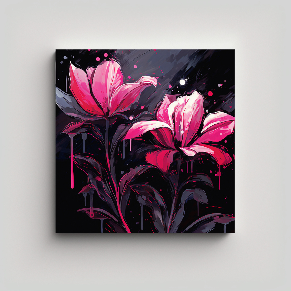 LIENZO COMPOSICIÓN TELA EFECTO VISUAL NEGRO Y 100X100 CM - 1