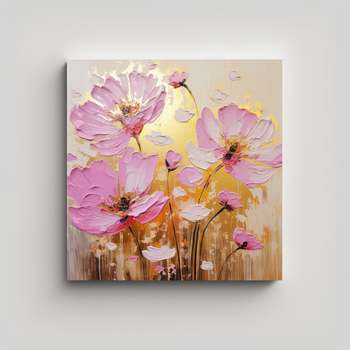 CUADRO DE DECORACIÓN COLORIDO CON FLORES EN 70X70 CM - 1