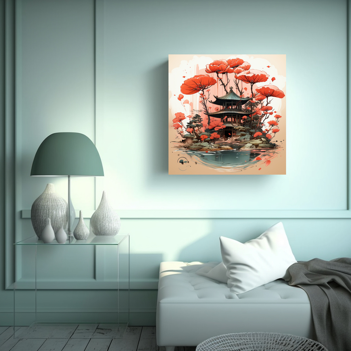 PINTURA DECORATIVA DE DISEÑO MINIMALISTA DE 80X80 CM - 2