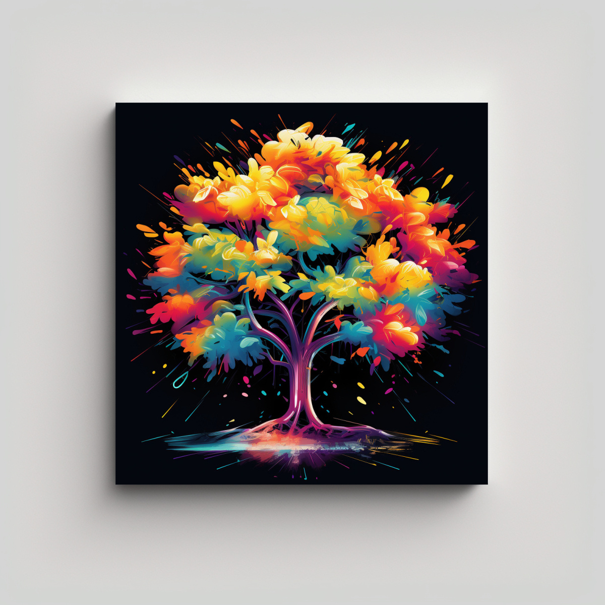 PINTURA MURAL CONCEPTUAL EN BASTIDOR DE TELA 60X60 CM - 1
