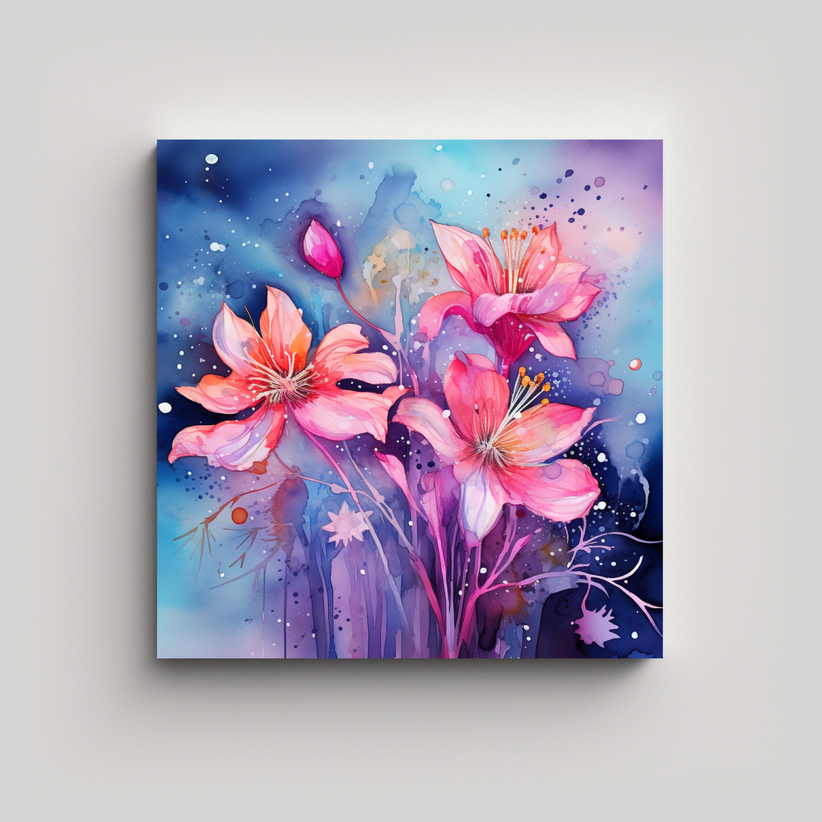 PINTURA SOBRE LIENZO ESTILO WATERCOLOURS CON 40X40 CM - 1