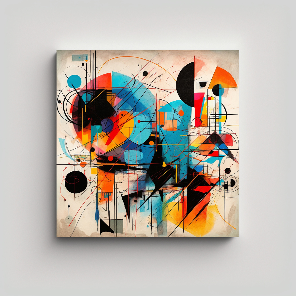Ripley - PINTURA ABSTRACTA MODERNA CON MOVIMIENTO Y FORMAS 80X80 CM