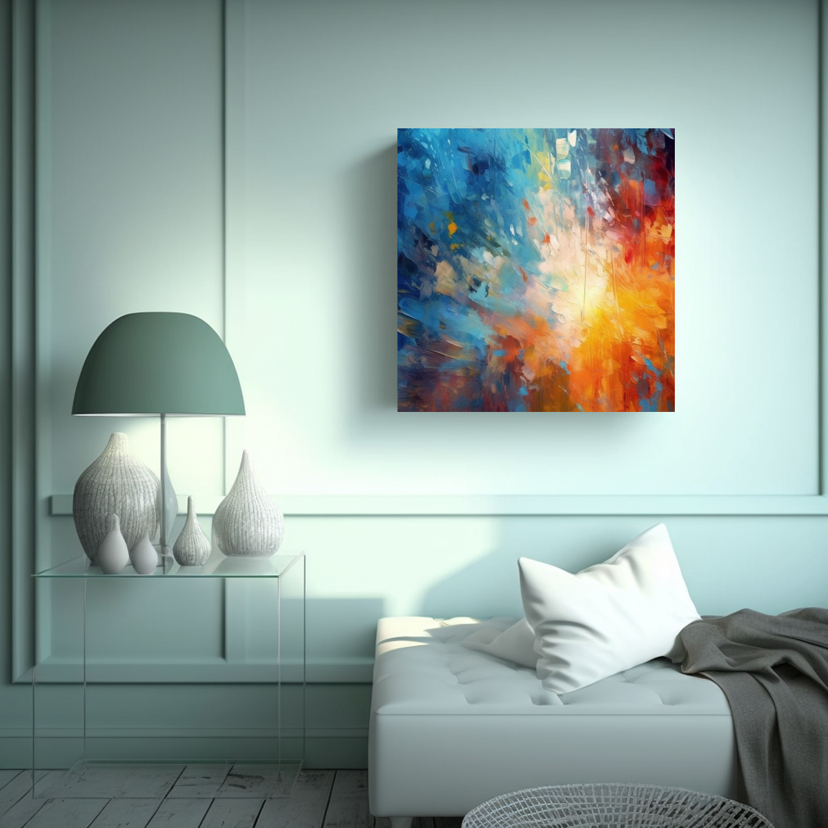 TELA EN BASTIDOR CUADRO REPRESENTACIÓN 90X90 CM - 2