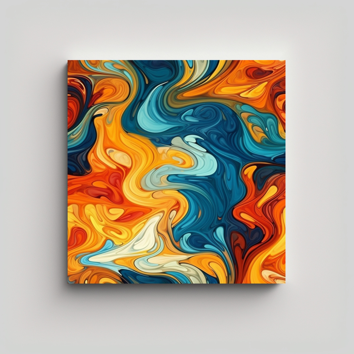 PINTURA ABSTRACTA ESCENARIO MODERNO EN 80X80 CM - 1
