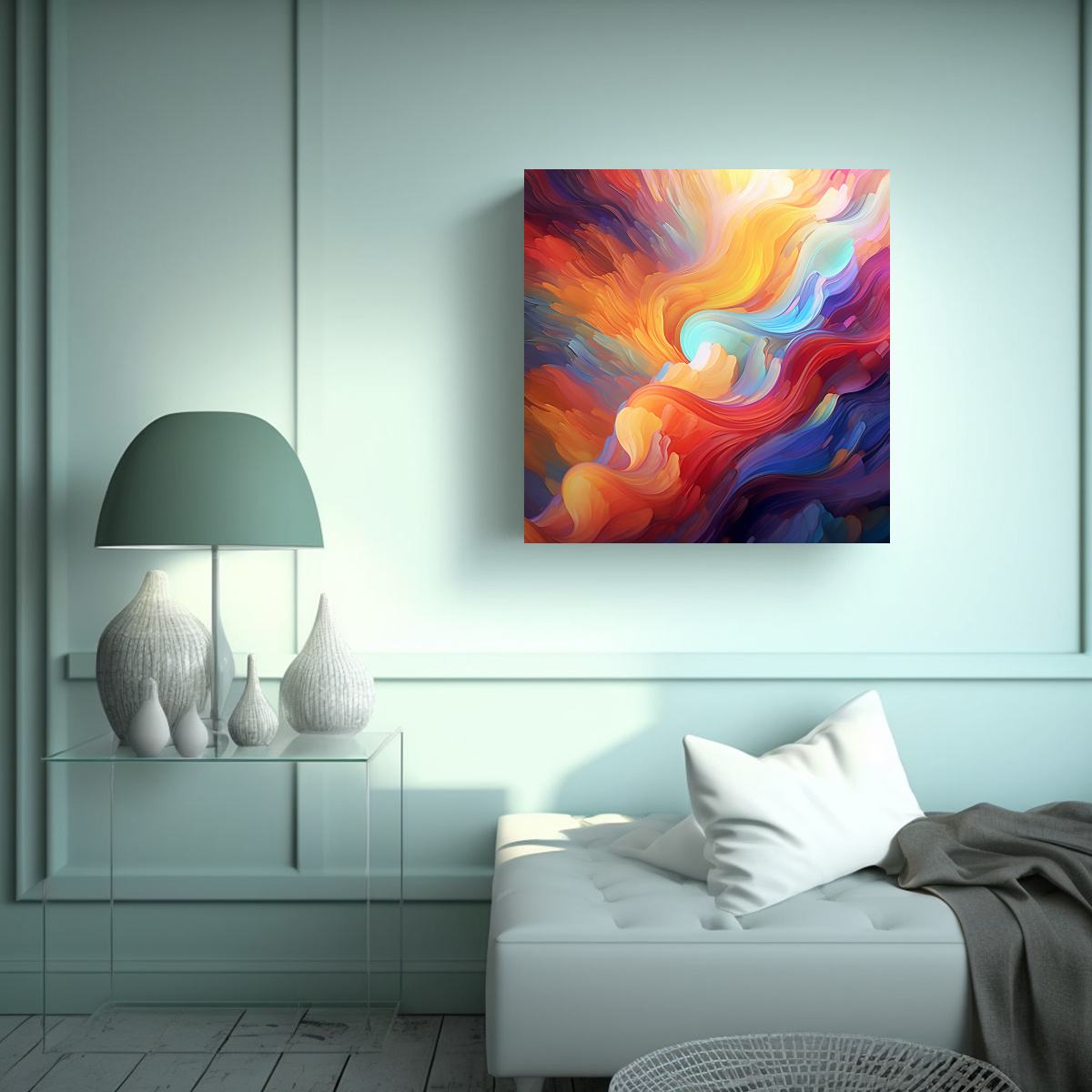 CUADRO DECORATIVO DIGITAL CON HERMOSOS COLORES 90X90 CM - 2