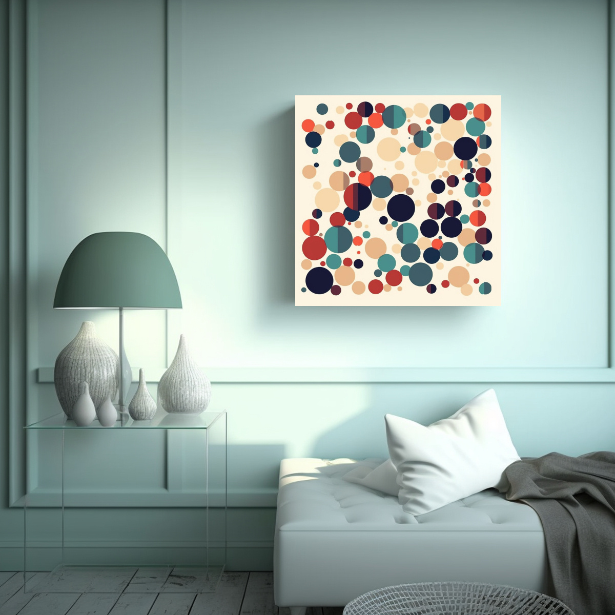 CUADRO IMPRESO ENIGMÁTICO CON PATRONES DE PUNTOS 60X60 CM - 2