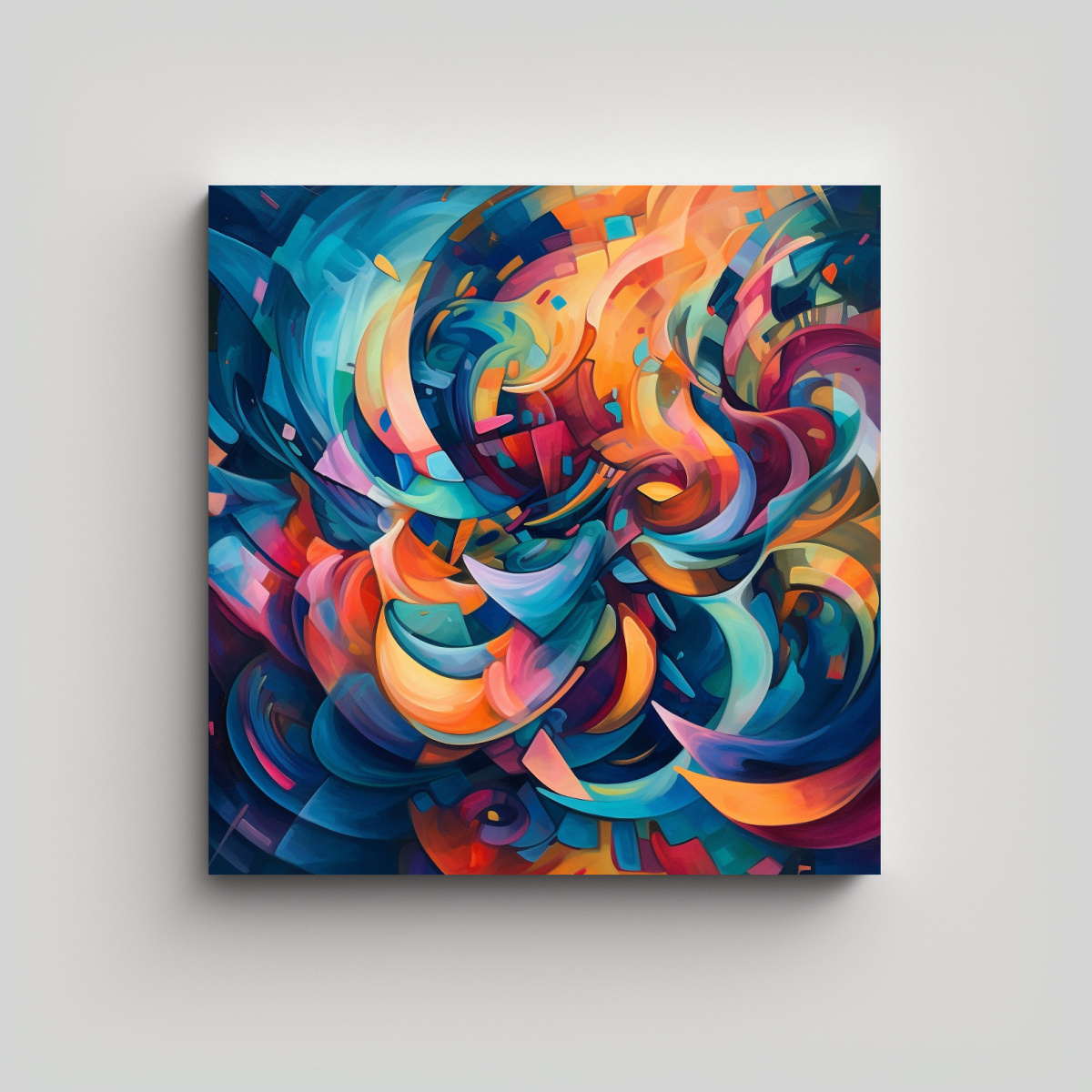PINTURA DECORATIVA CLÁSICA ABSTRACTA EN COLORES 30X30 CM - 1