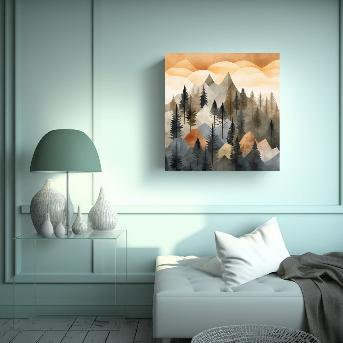 ARTE DE PARED IMPRESO BOSQUE DE PINOS 80X80 CM - 2