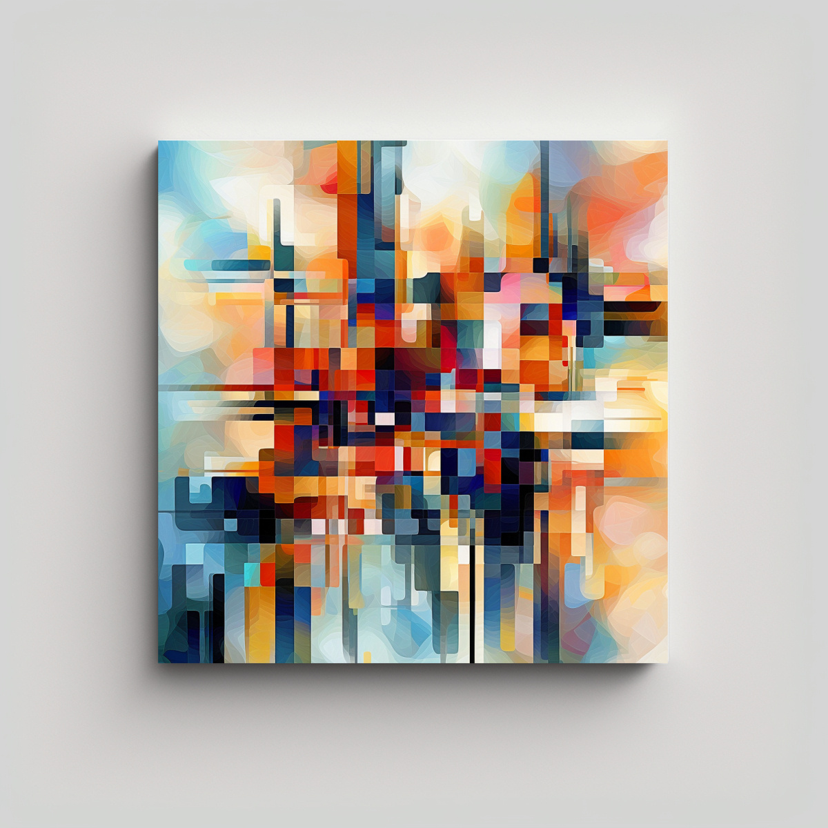 CUADRO ABSTRACTO DE TELA CON TEMÁTICA IMPACTANTE 20X20 CM - 1