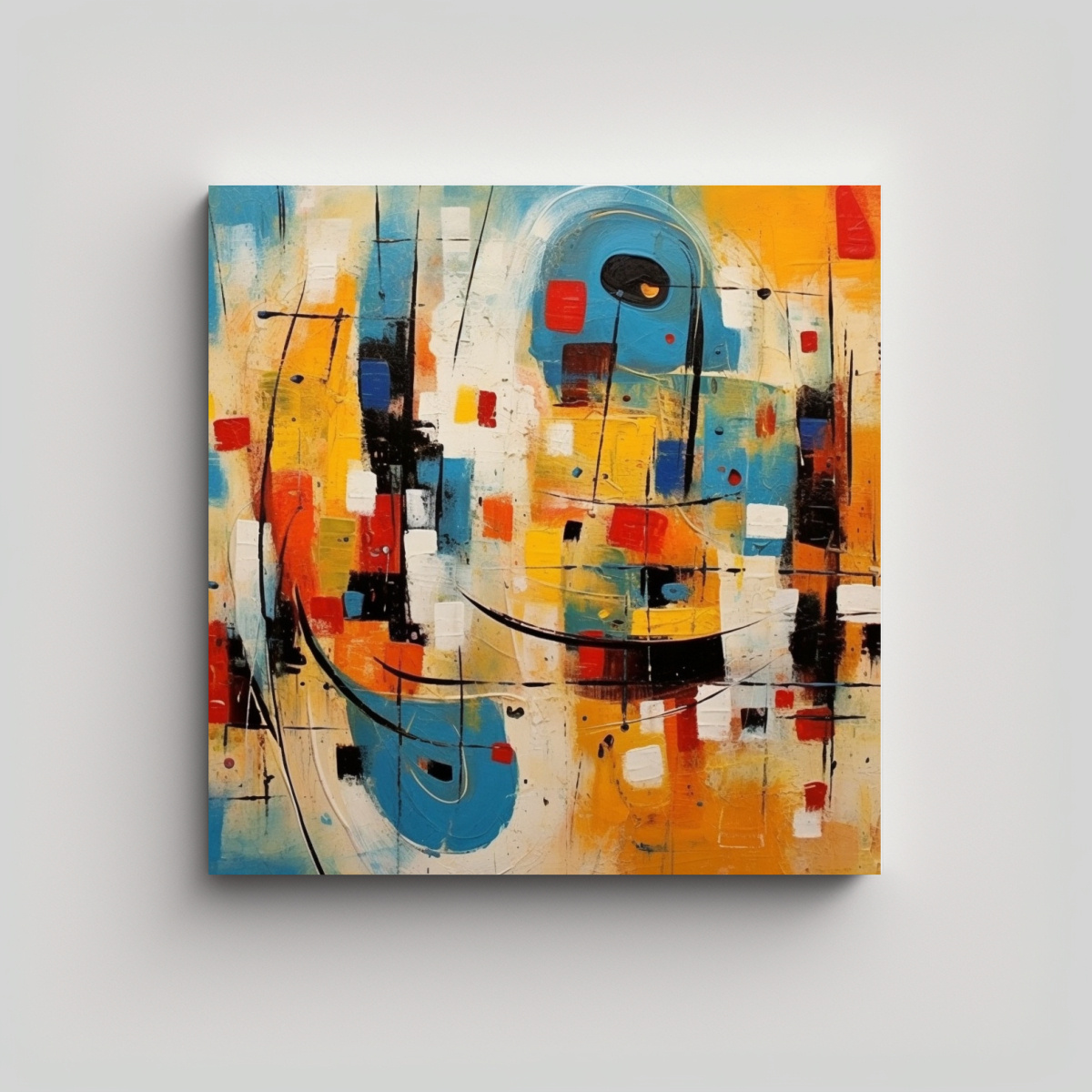 CUADRO ABSTRACTO DECORACIÓN SIMPLE LIENZO 50X50 CM - 1