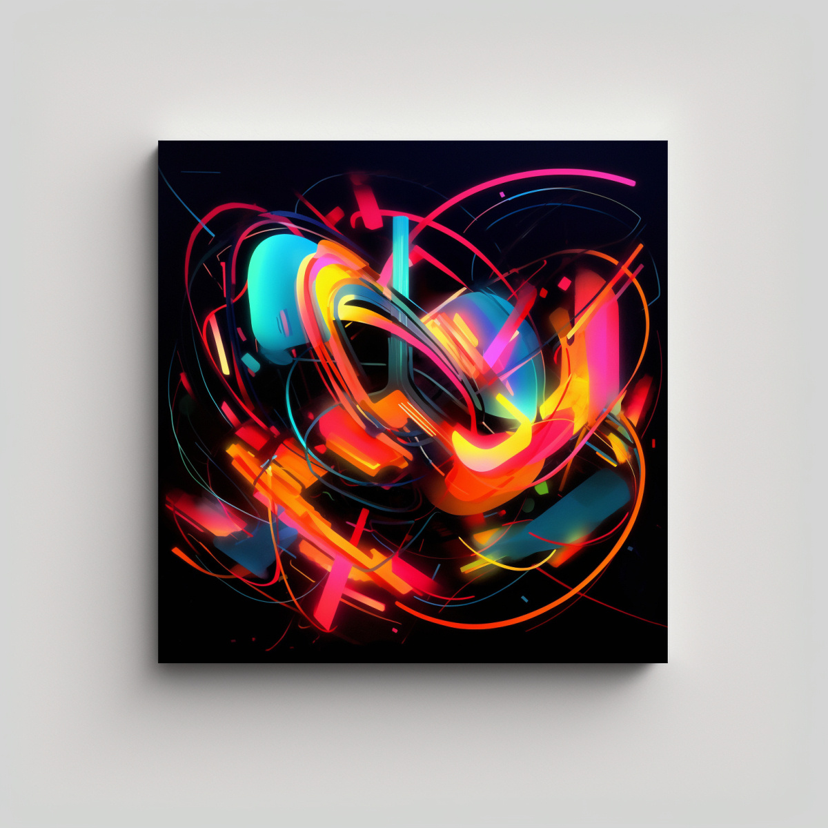 PINTURAS ABSTRACTAS NEON CLÁSICAS CON TONOS 90X90 CM - 1