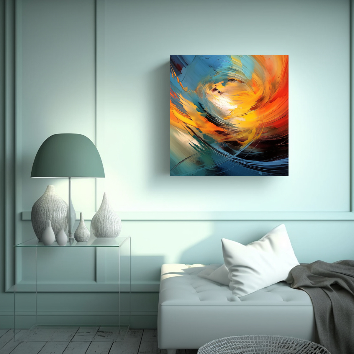 CUADRO ABSTRACTO CON COLORES VIBRANTES PARA 80X80 CM - 2