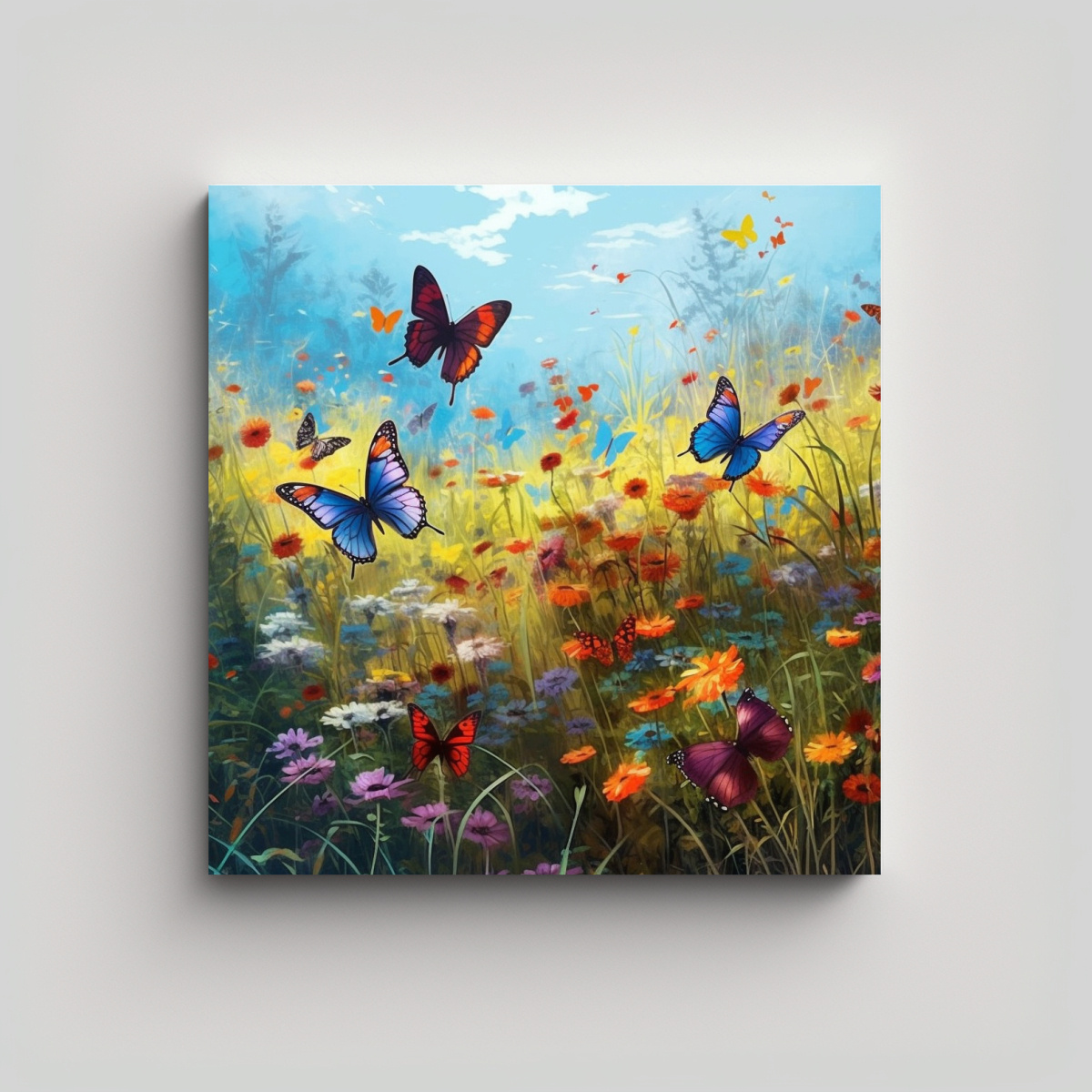 CUADRO ARTESANAL HERMOSO CON COLORES VIBRANTES Y 20X20 CM - 1