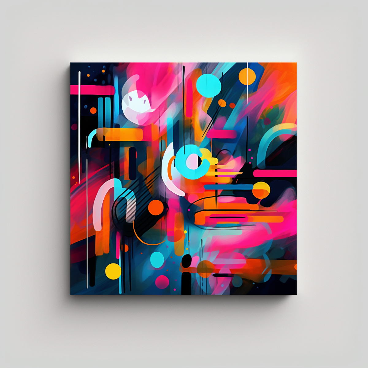 PINTURA ABSTRACTA GENERADA POR IA DE CANVA: 90X90 CM - 1