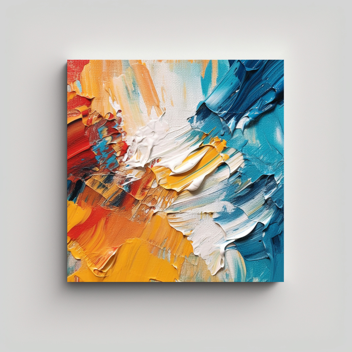 CUADRO CALIDOS EQUILIBRIO TEXTURA DE LIENZO CON 100X100 CM - 1