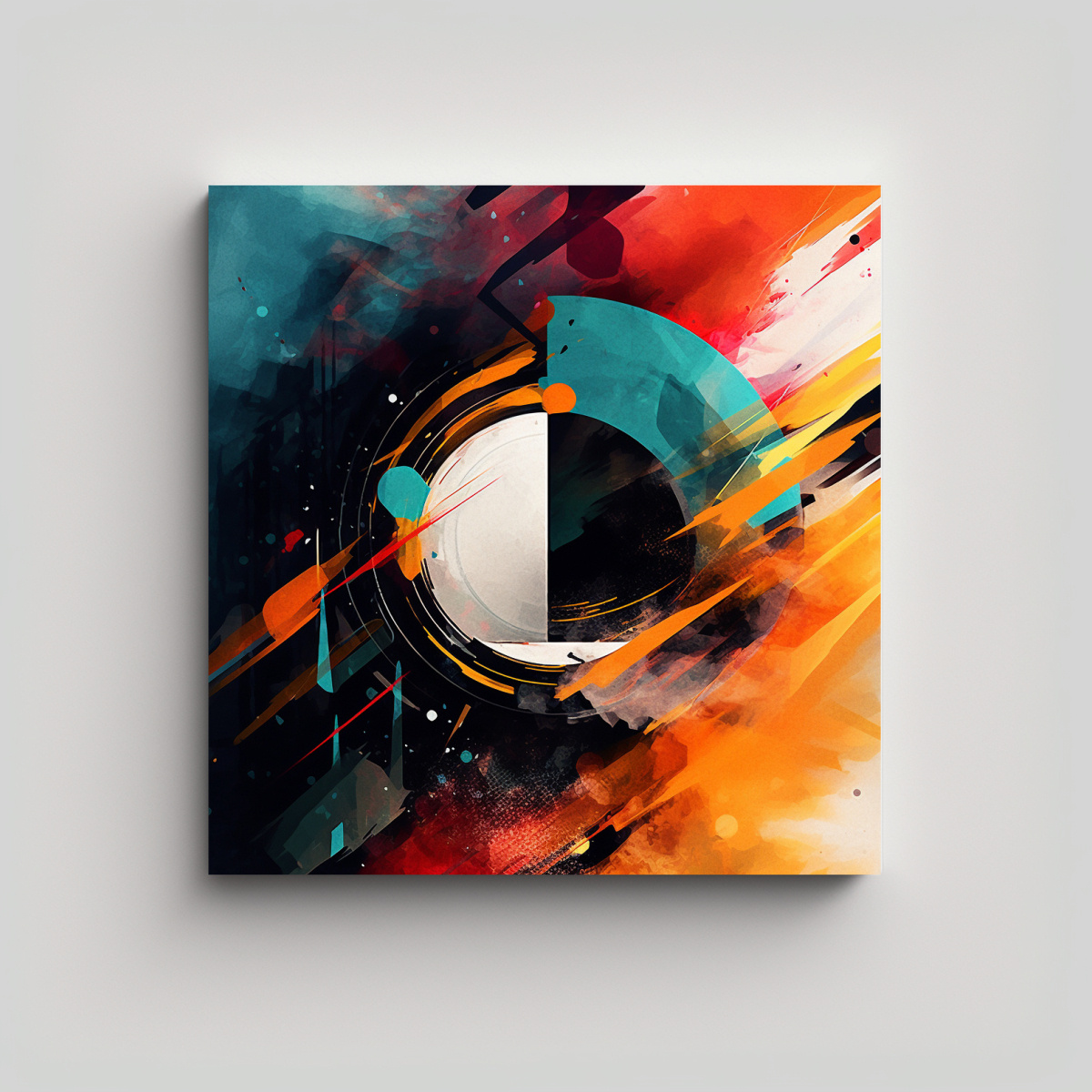 CUADRO MOVIMIENTO LLAMATIVO DIGITAL ABSTRACCIÓN 100X100 CM - 1