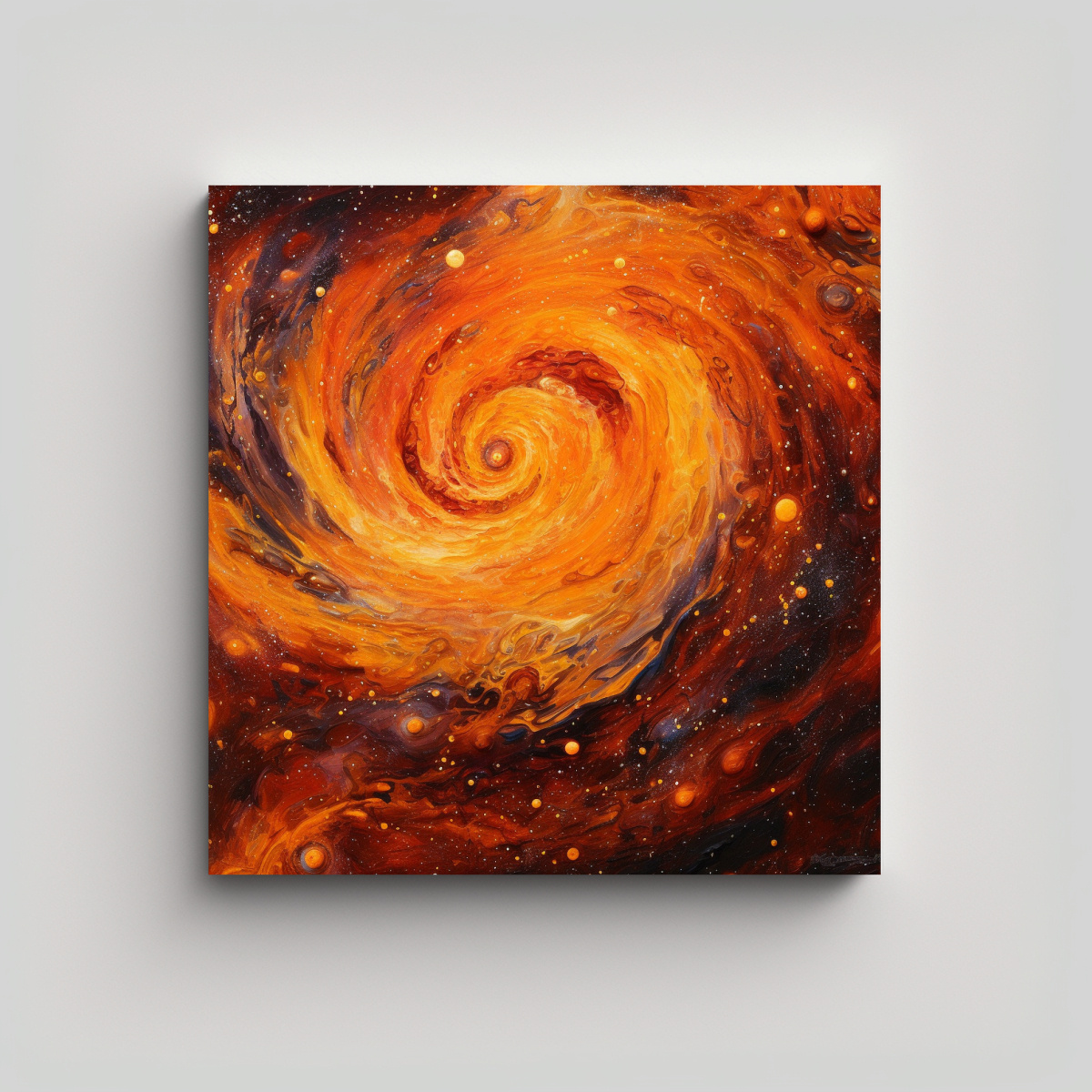 PINTURAS DECORATIVAS DE GALAXIAS NARANJAS EN ARTE 50X50 CM - 1