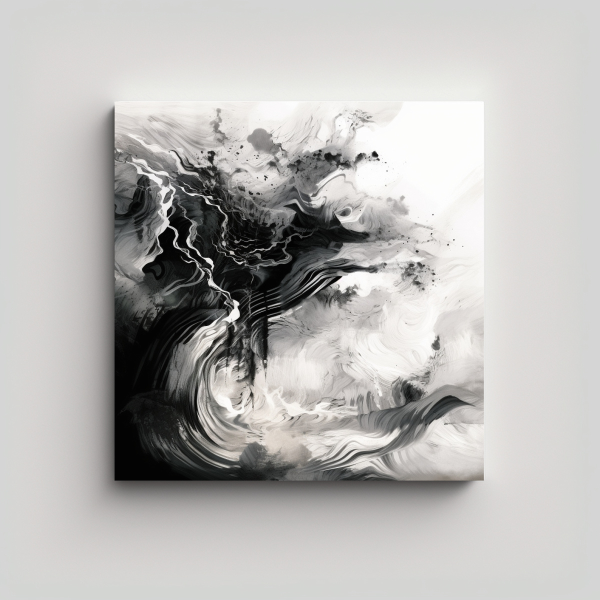 CUADRO ABSTRACTO FANTASÍA EN BLANCO Y NEGRO CON 30X30 CM - 1