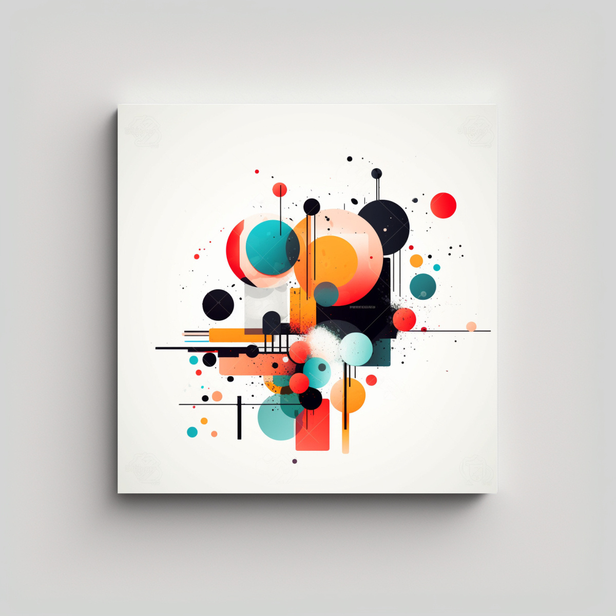CUADRO ABSTRACTO DE ALTA CALIDAD | ELEMENTOS 80X80 CM - 1