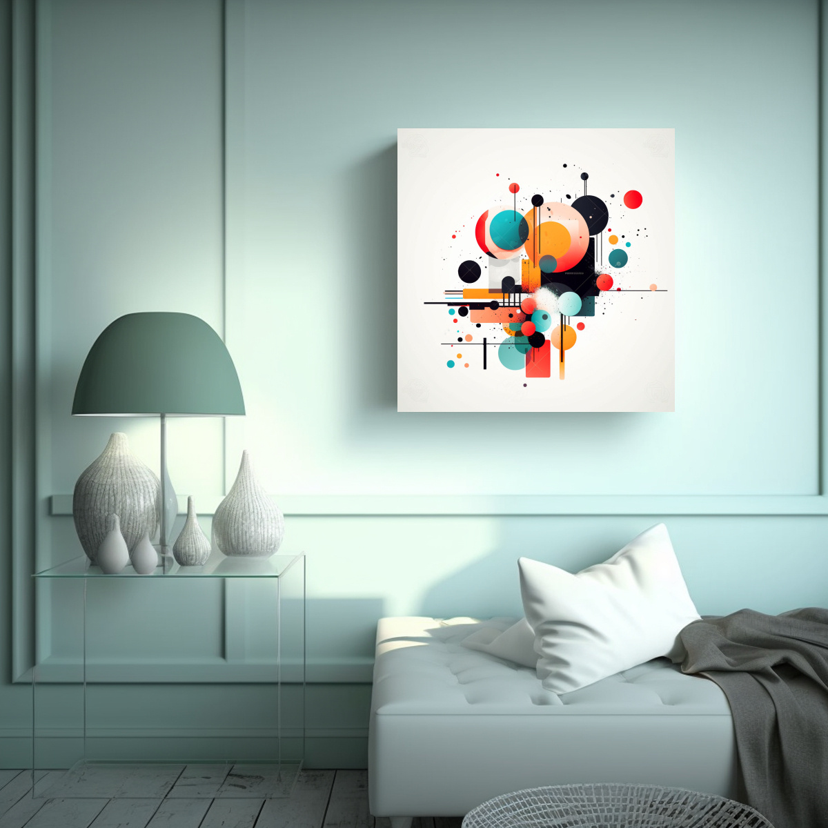 CUADRO ABSTRACTO DE ALTA CALIDAD | ELEMENTOS 80X80 CM - 2