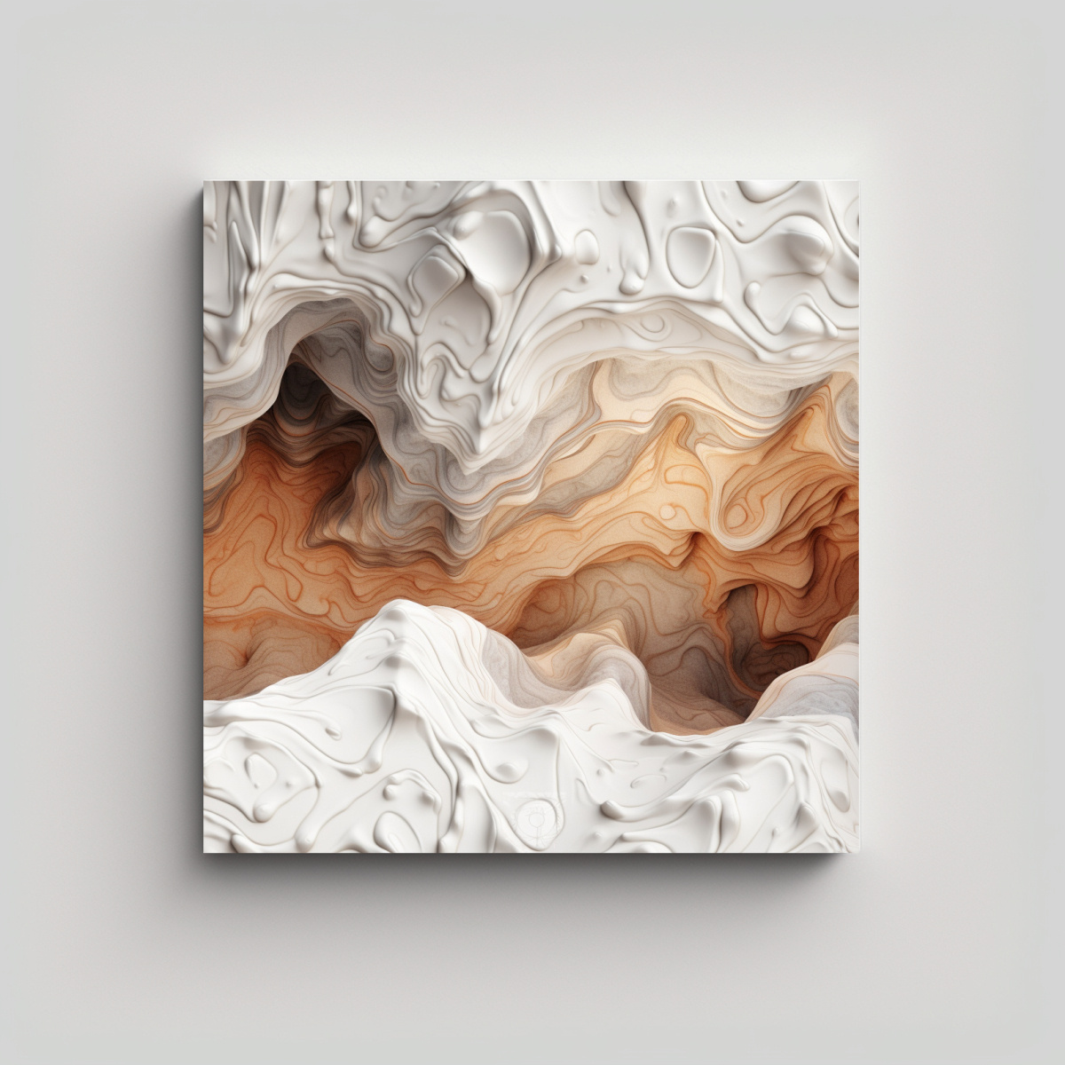 PINTURA DECORATIVA DE TEXTURA DE MAGMA BLANCO 90X90 CM - 1