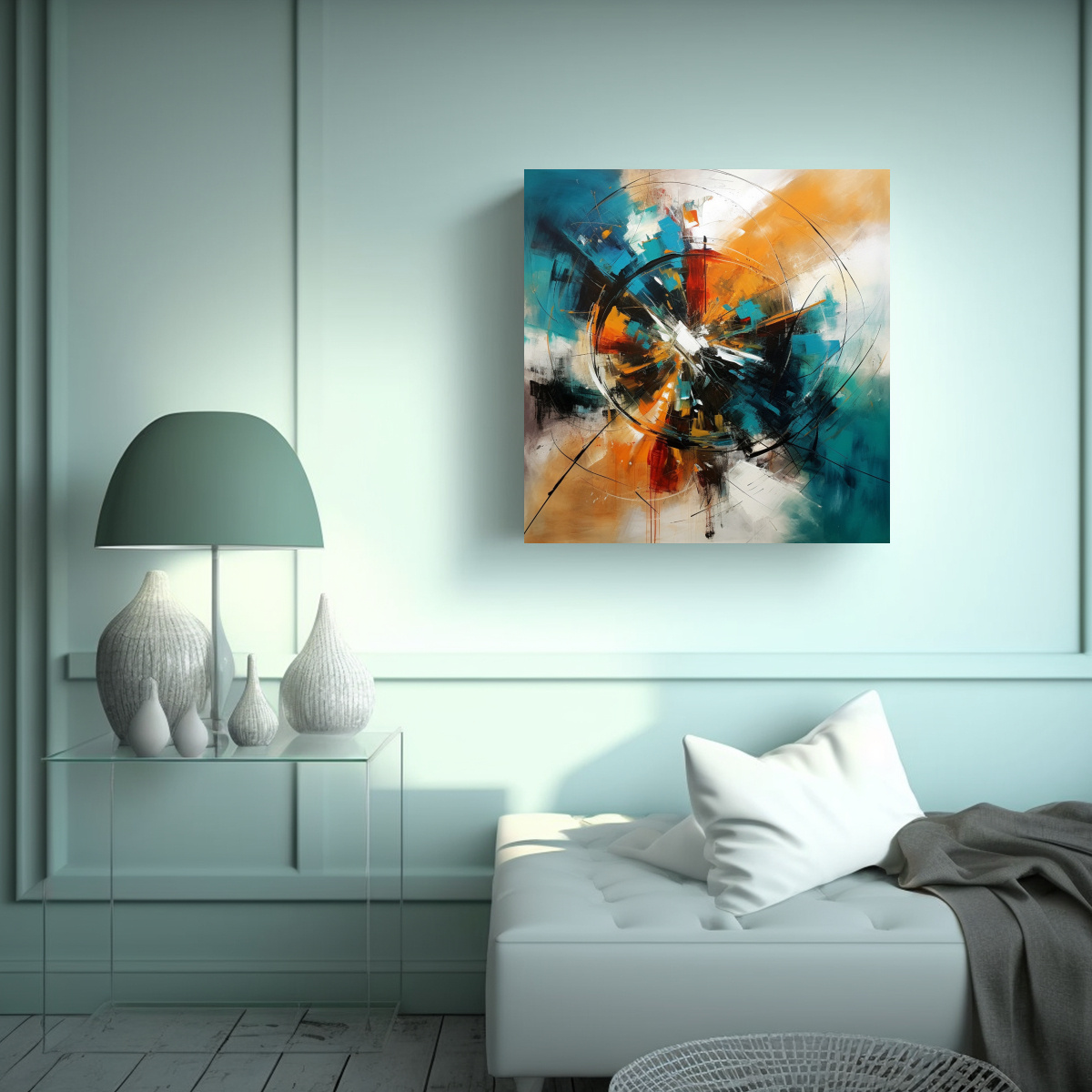 CUADROS ABSTRACTOS CON VERSATILIDAD Y CAPACIDAD 80X80 CM - 2