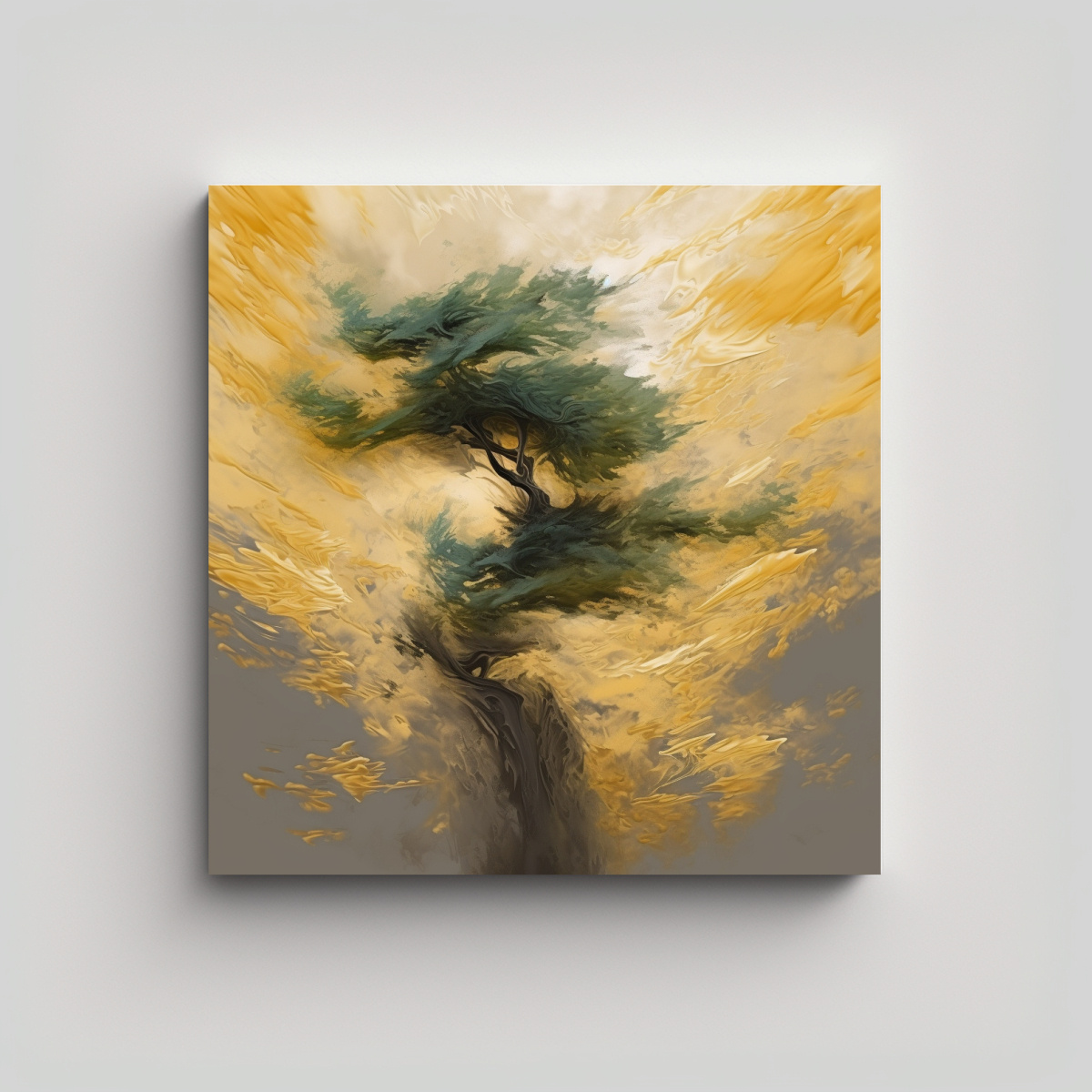 PINTURA DECORATIVA LIENZO ABSTRACCIÓN SALÓN 60X60 CM - 1