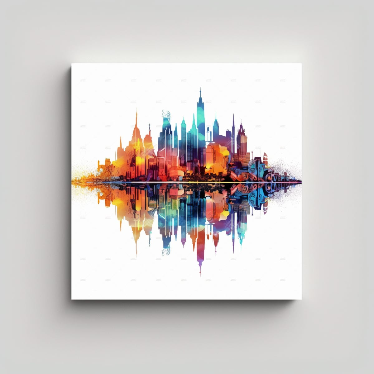 PINTURAS DECORATIVAS DE LA CIUDAD COLORIDA CALMA 70X70 CM - 1