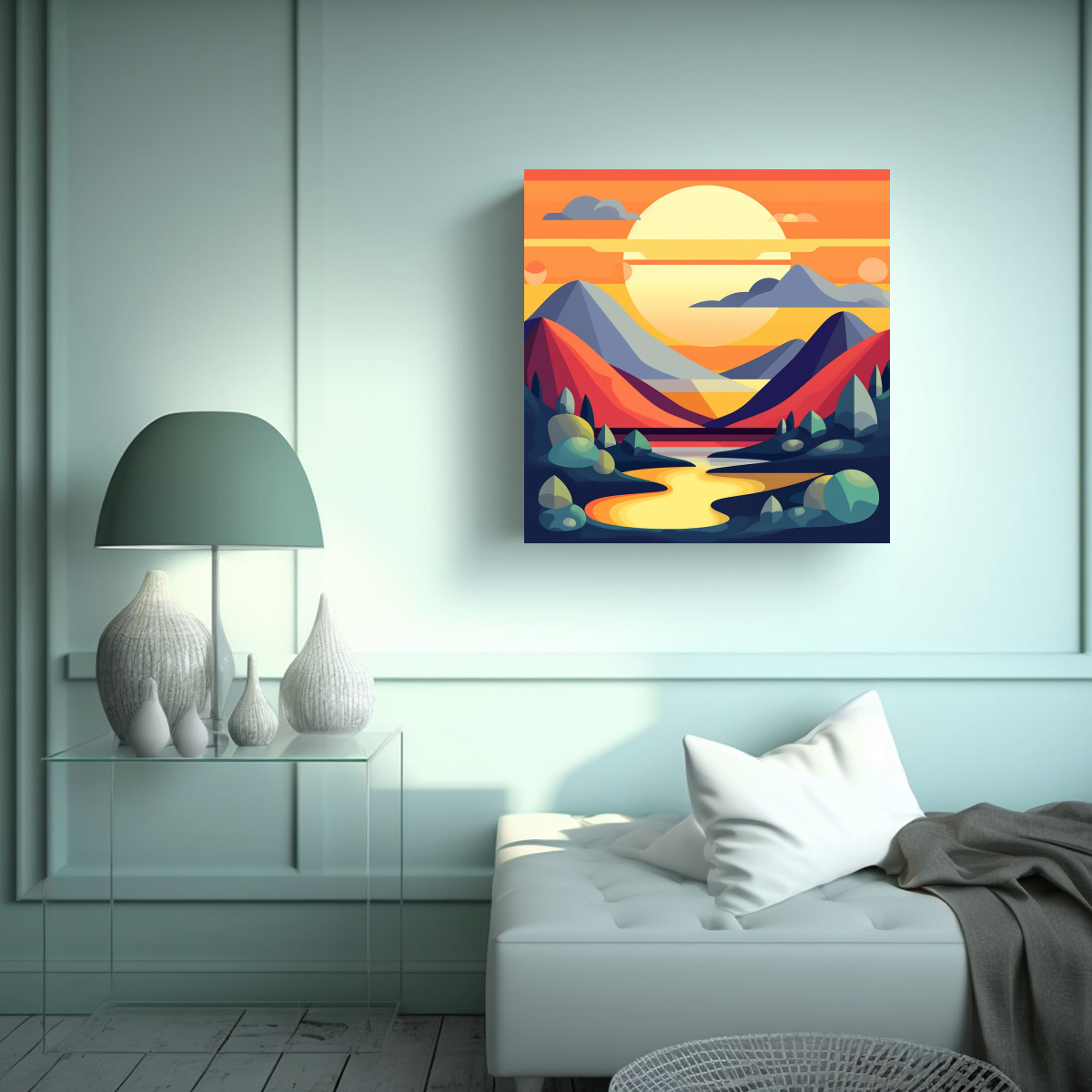 PINTURAS MODERNAS EN LIENZO DE TEMÁTICA PAISAJE 50X50 CM - 2