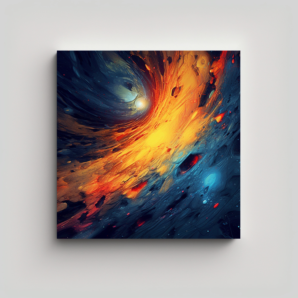 PINTURA ABSTRACTA INSPIRACIÓN OUTER SPACE PARA 90X90 CM - 1