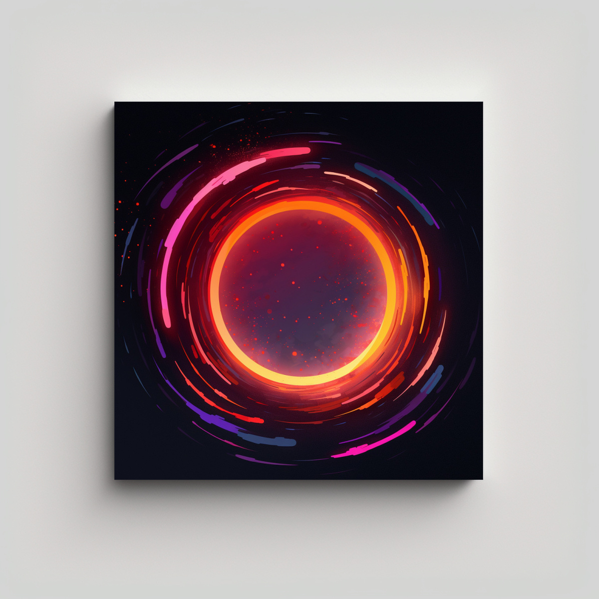 PINTURA DECORATIVA ARTE DIBUJO CÍRCULO RADIANTE 90X90 CM - 1