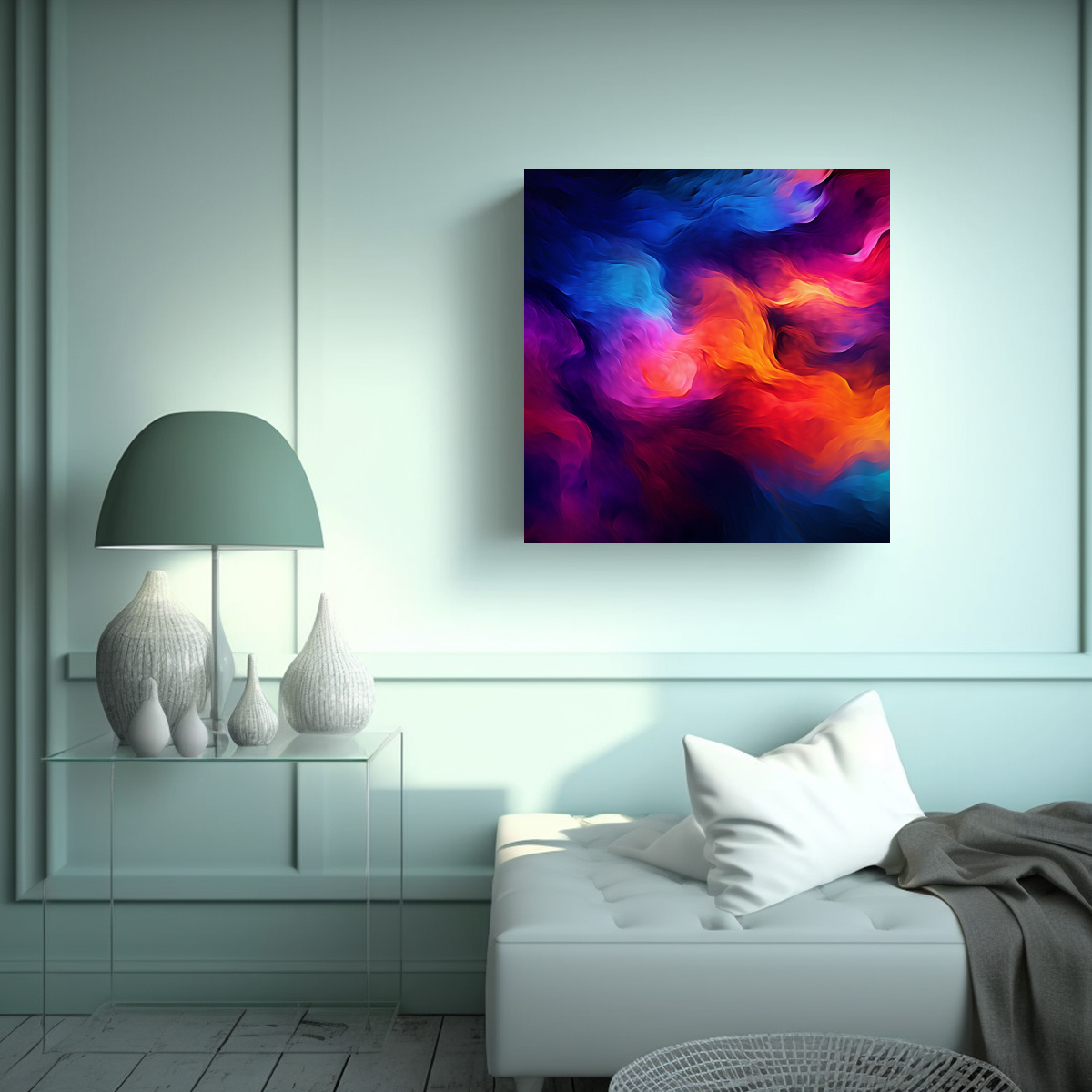 LIENZO ALTA CALIDAD ELEGANTE DISEÑO MORADO 90X90 CM - 2