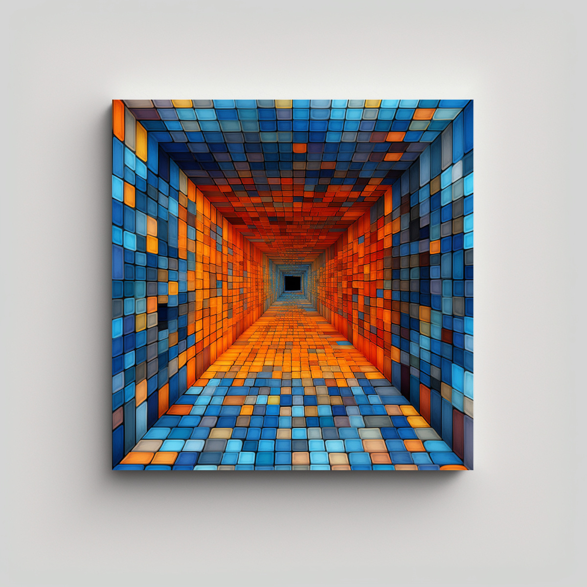 CUADRO DECORATIVO MODERNO DE PODER CON CUADRADOS 80X80 CM - 1