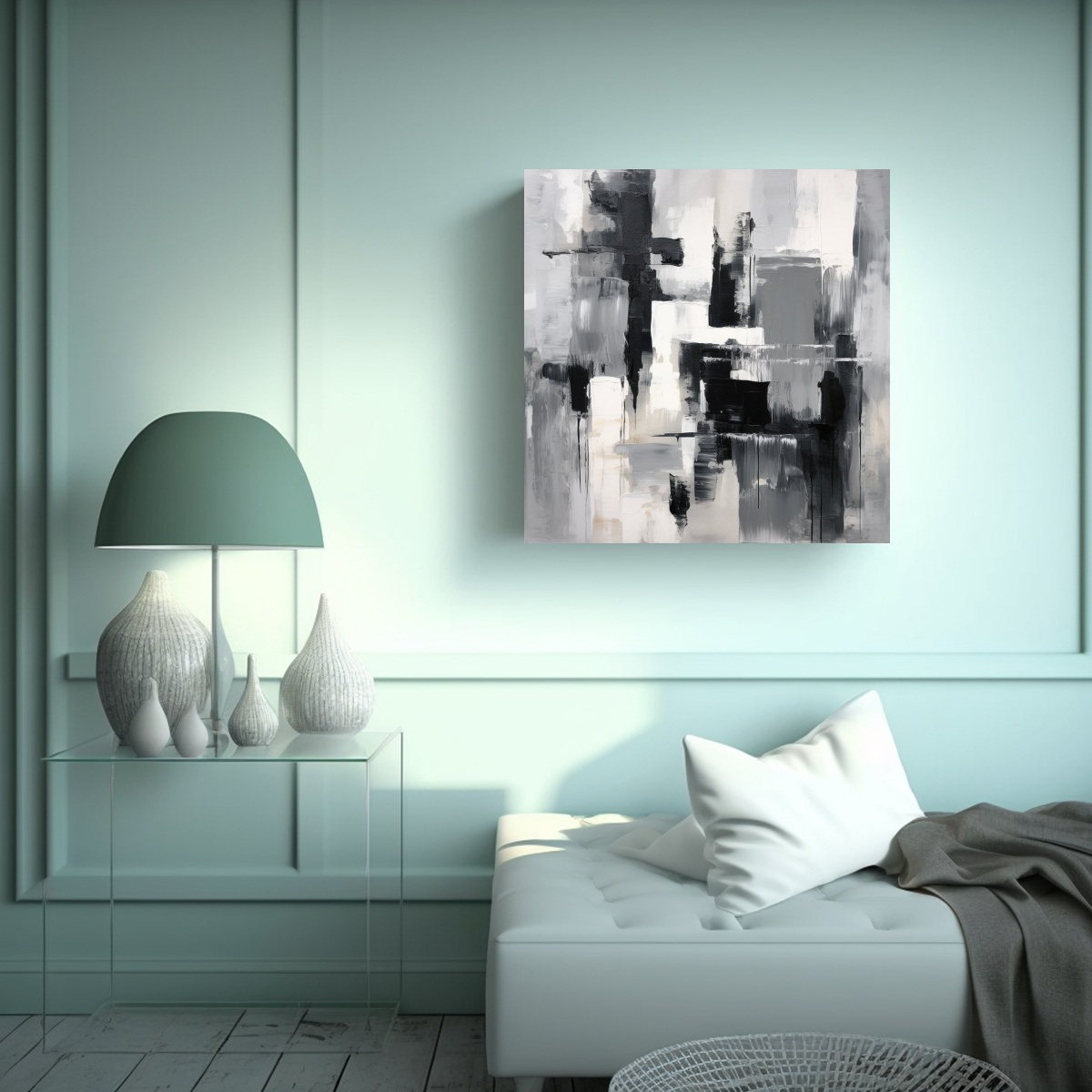 ARTE ABSTRACTO CON PINCELADAS AMPLIAS PARA 20X20 CM - 2