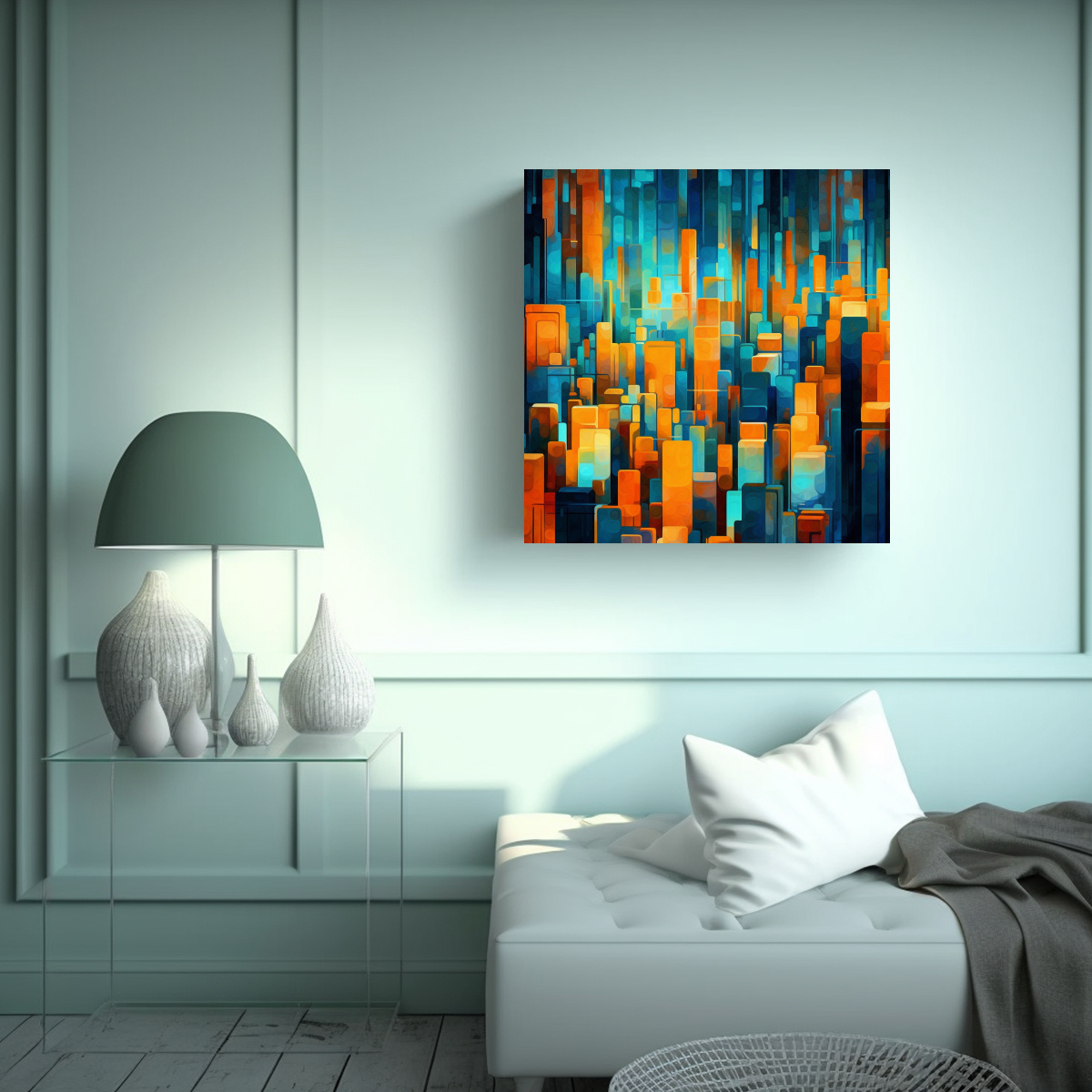 PINTURA DECORATIVA ESTILO SURREALISTA FIBONACCI, 100X100 CM - 2