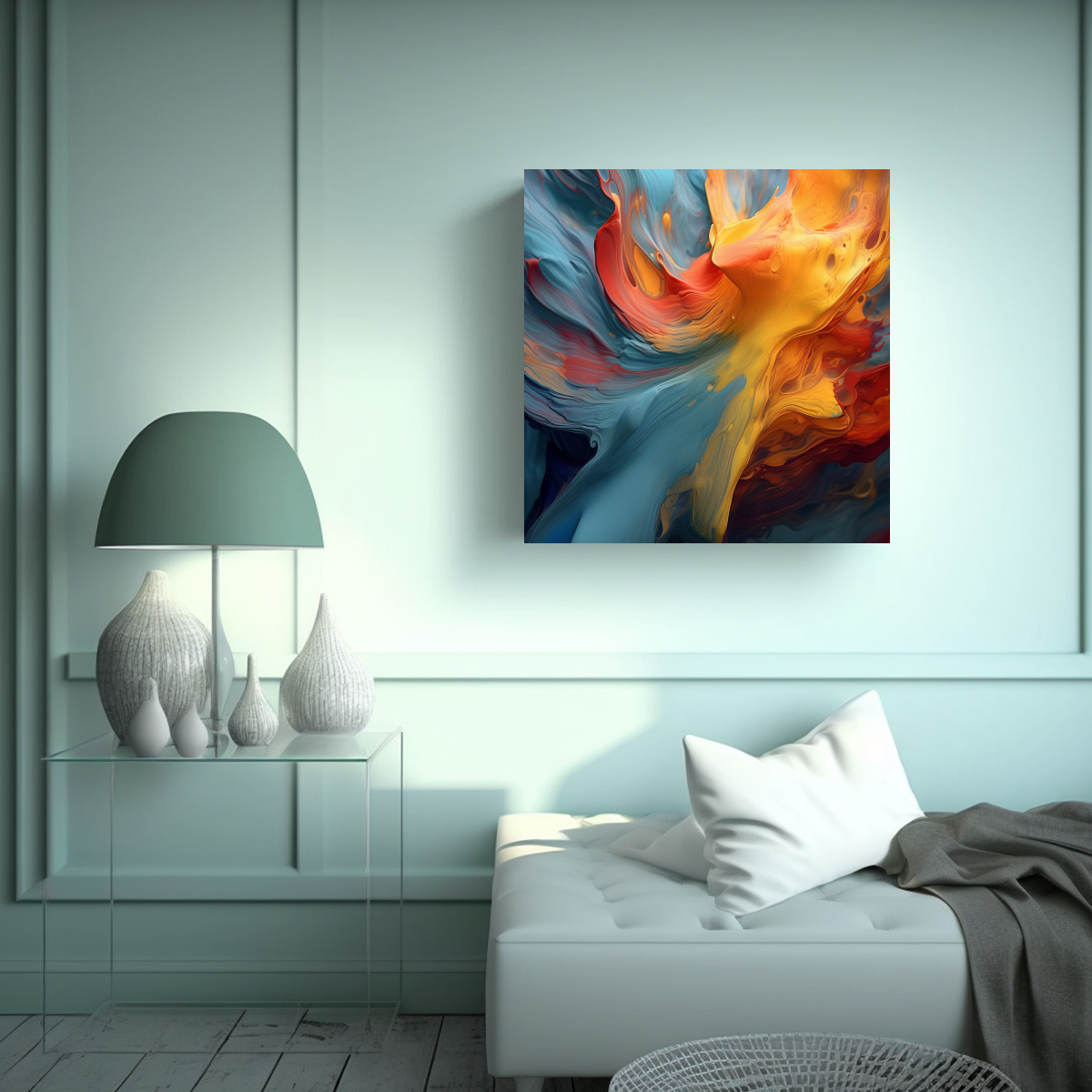 PINTURA ABSTRACTA LIENZO CONCEPTO ARMONÍA, 50X50 CM - 2
