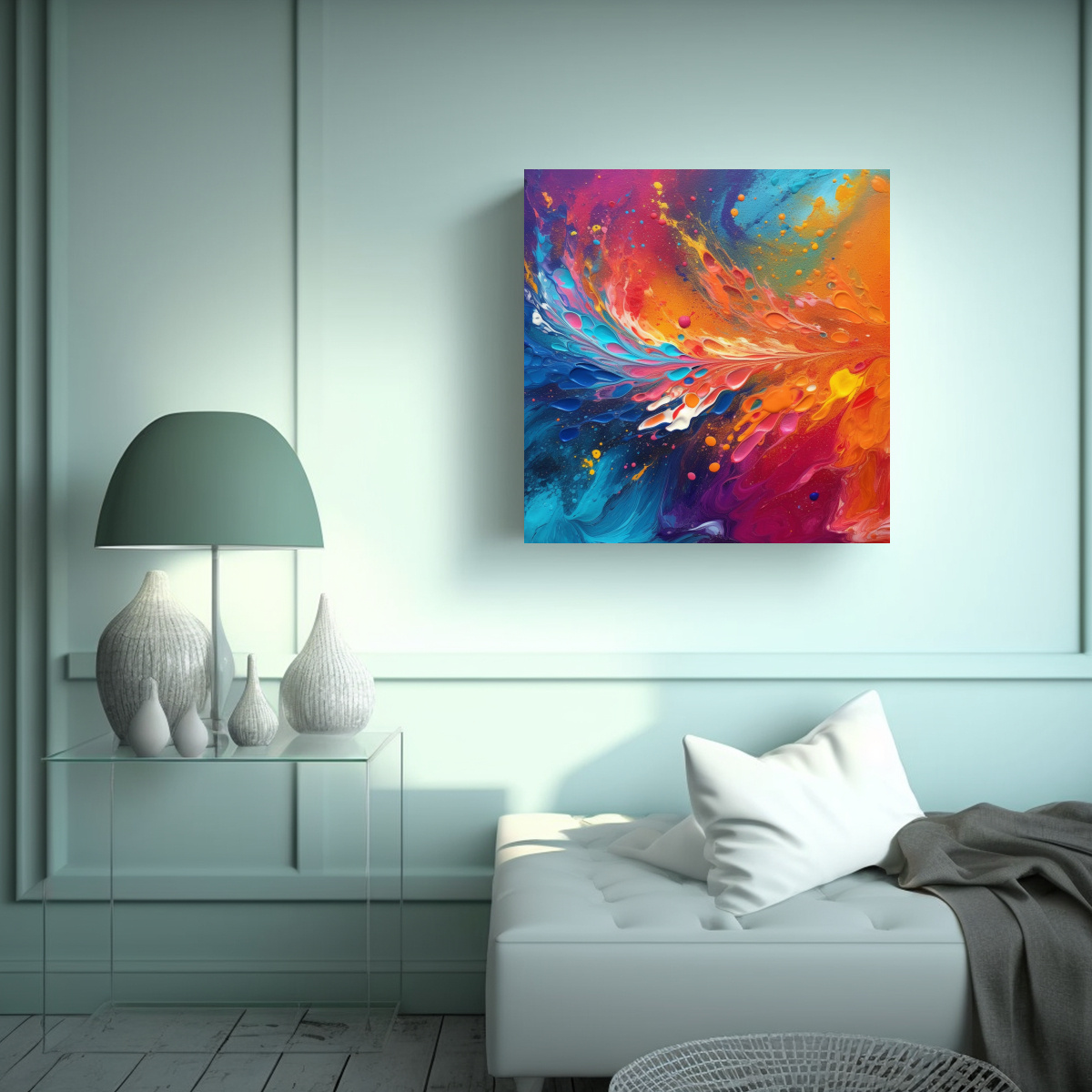 PINTURA DECORATIVA DE ABSTRACCIÓN SENSORIAL 30X30 CM - 2