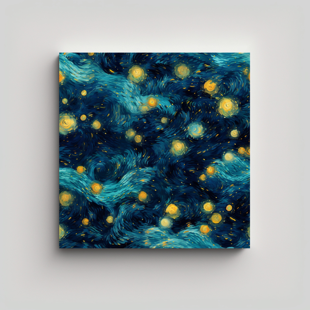 PINTURA DECORATIVA: NOCHE ESTRELLADA EN ESTILO 40X40 CM - 1