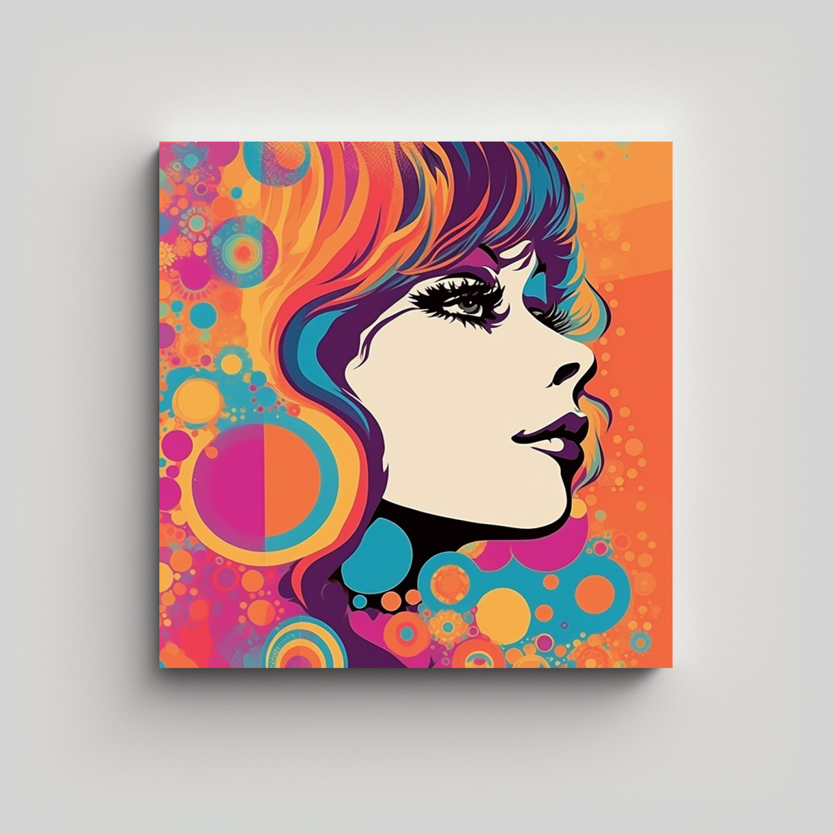 CUADRO CALIDO ELEGANTE ESTILO RETRO EN LIENZO 100X100 CM - 1
