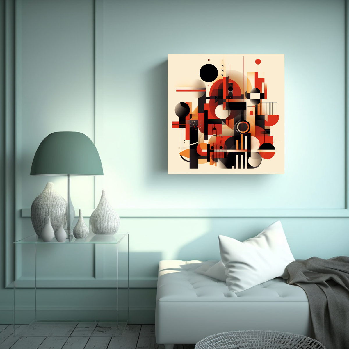 CUADRO MODERNO BRILLANTE EN BASTIDOR CON 80X80 CM - 2
