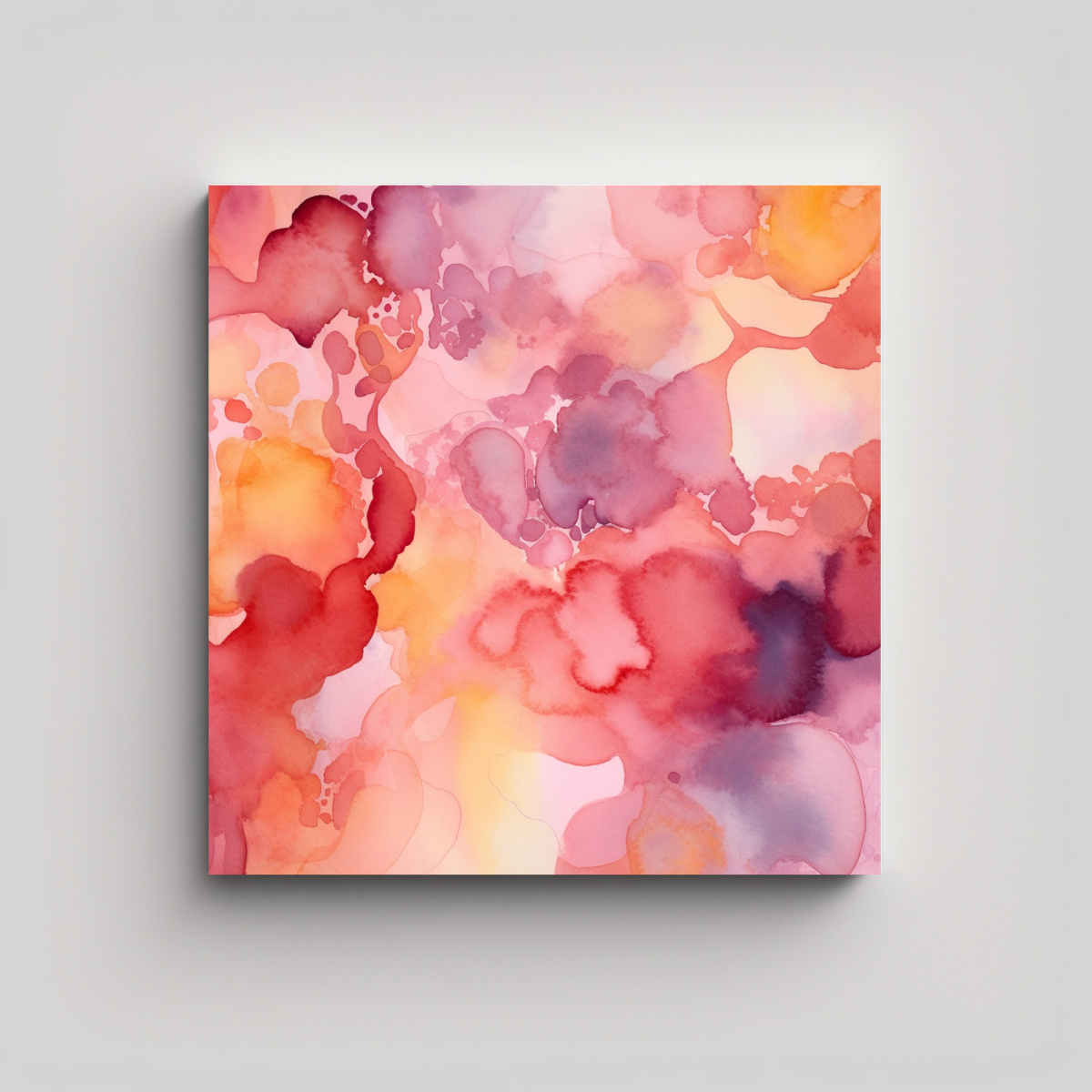 CUADRO DECORATIVO DE MOTIVOS DE ACUARELA DELICADA 100X100 CM - 1